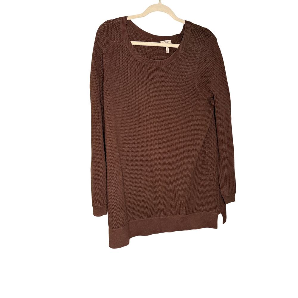 Logo by Lori Goldstein waffle knit purple tunic top‎